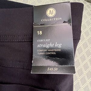 JM Collection Black Straight Leg Pants